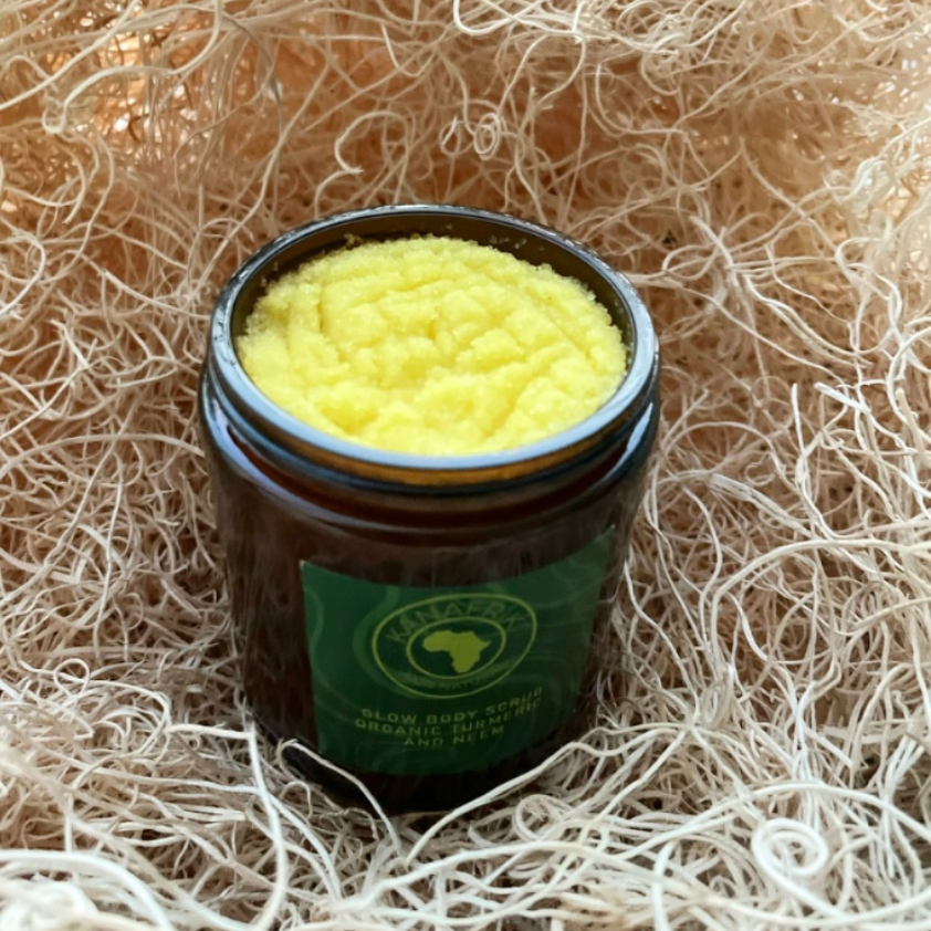 KANAFRIK GLOW BODY SCRUB ORGANIC TURMERIC AND NEEM